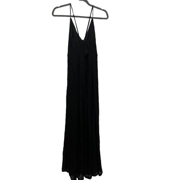 Lulu’s Black Lace Maxi High Side Slit Dress Size Large - Picture 1 of 9